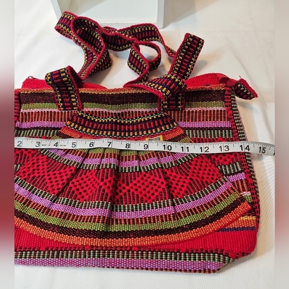 Hand Crafted bag multicolored tote style Pinzon Artesanias Handmade embroidery - Picture 5 of 17
